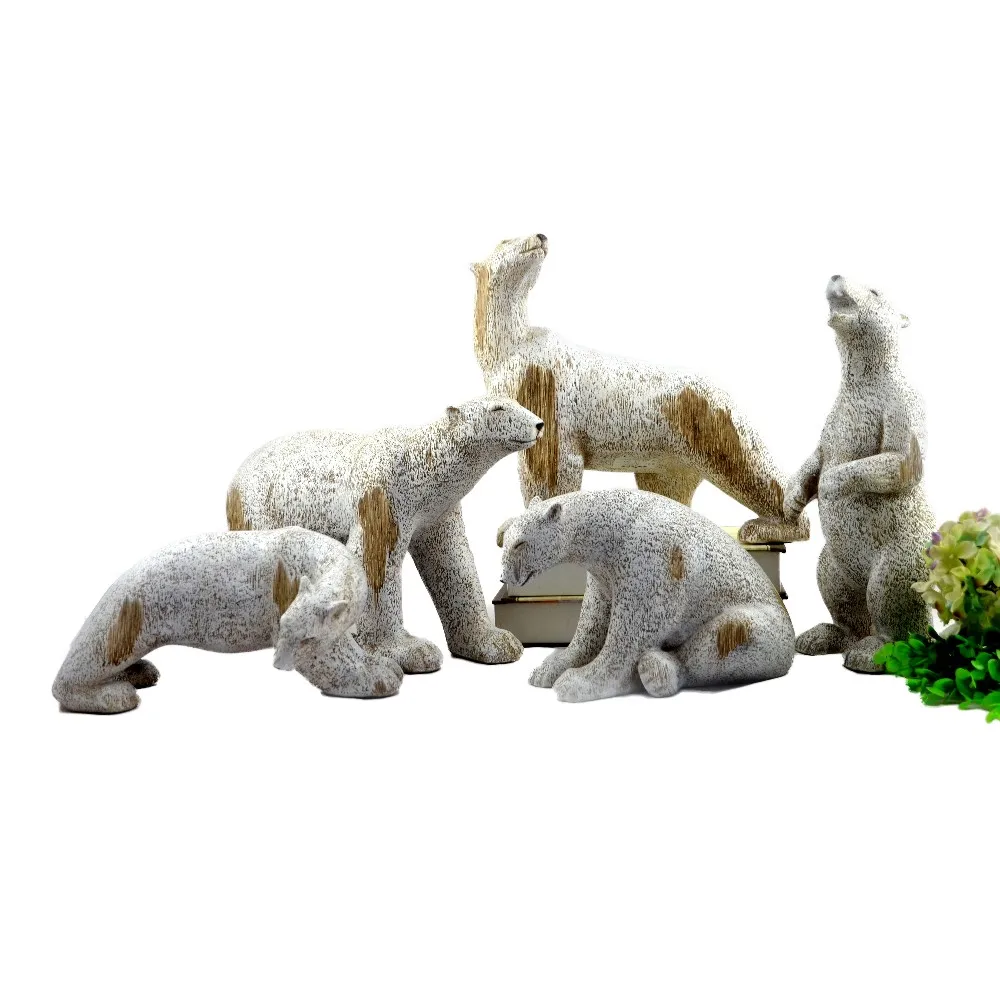 White Deer Statue Home Decor Sculpture Resin Imitation Wood Animal Home Decoration Artificial Europe manufacture