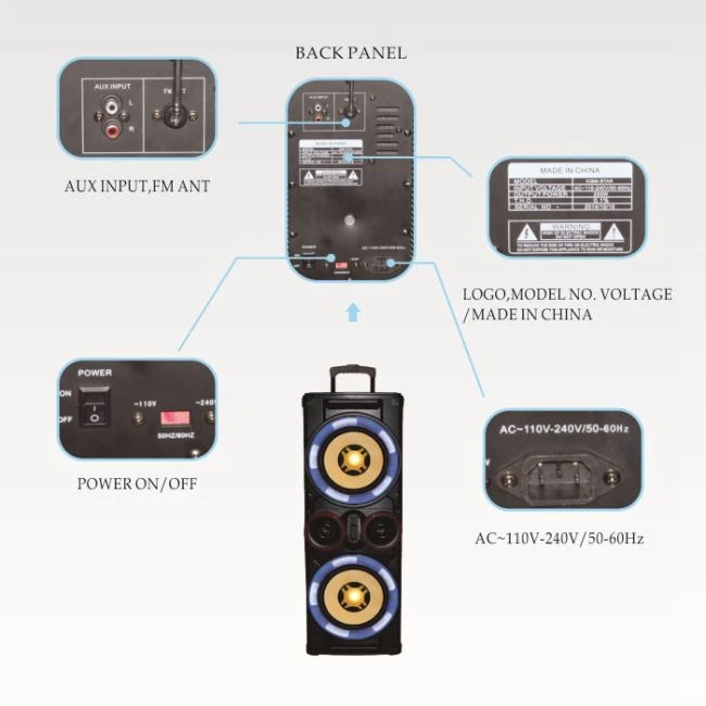 Hoxen 12 Inch Trolley Speaker with Rechargeable Battery