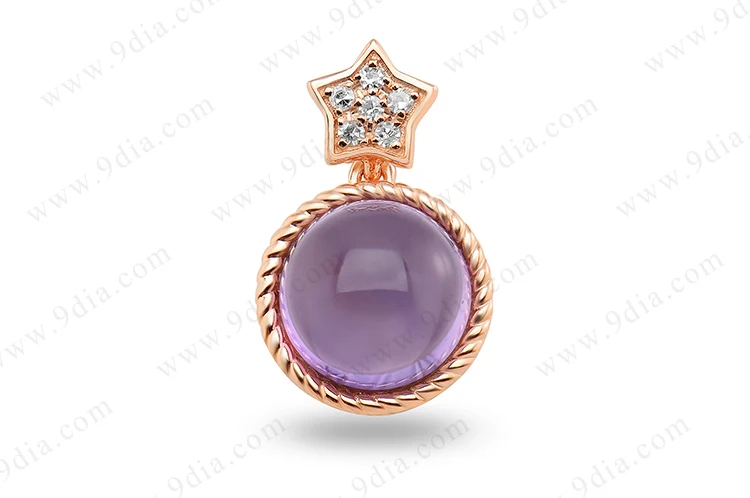 New Product Natural Amethyst 14K Light Weight Solid Rose Gold Ring