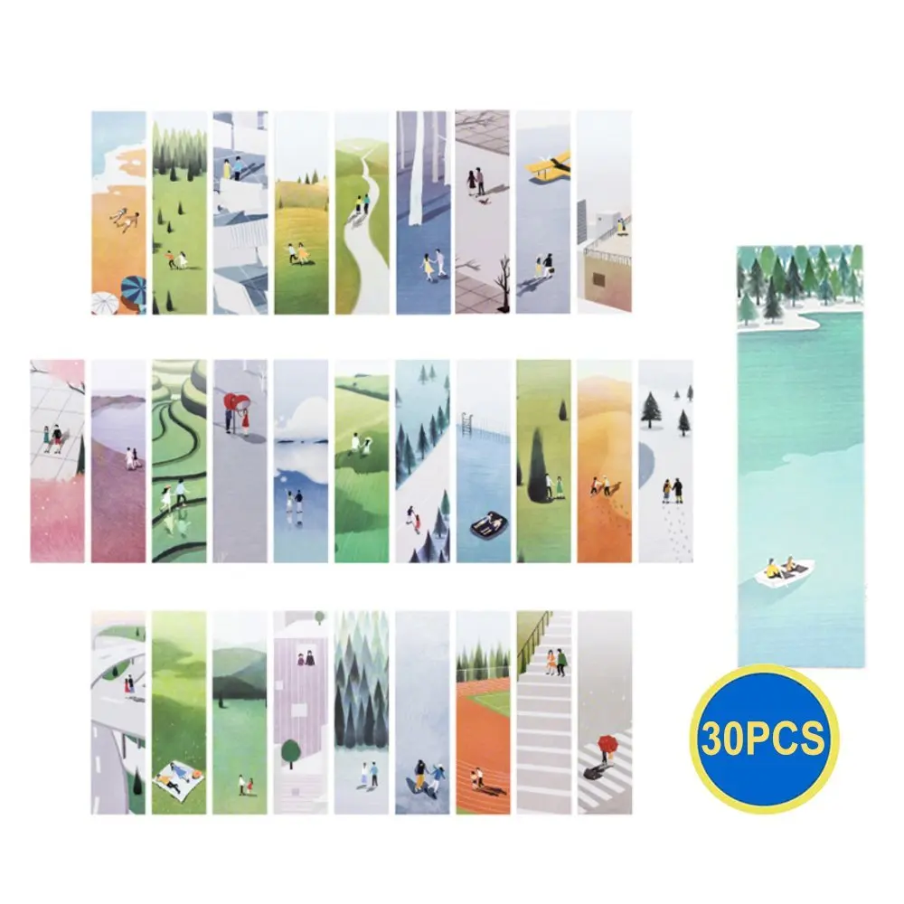 Gadget.Cool Traveling Figures Bookmarks Bulk - 30 Packs Wholesale Bookmarks Set, Minimalism Design, Vivid Colors and Creative Styles, Best for School Students Book Lovers Childrens(Travelers)