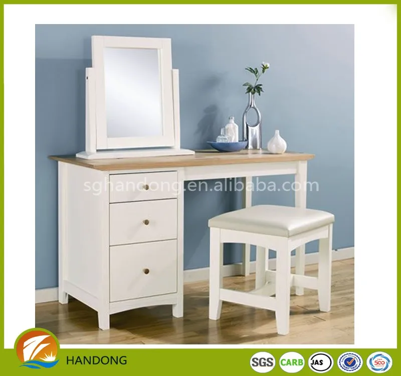 Modern Simple Elegant Cherry Wood Vanity Set Dresser With Mirror