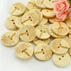 pastoral Log circular double hole buttons on the tree Branches and leaves type button 20 mm log button