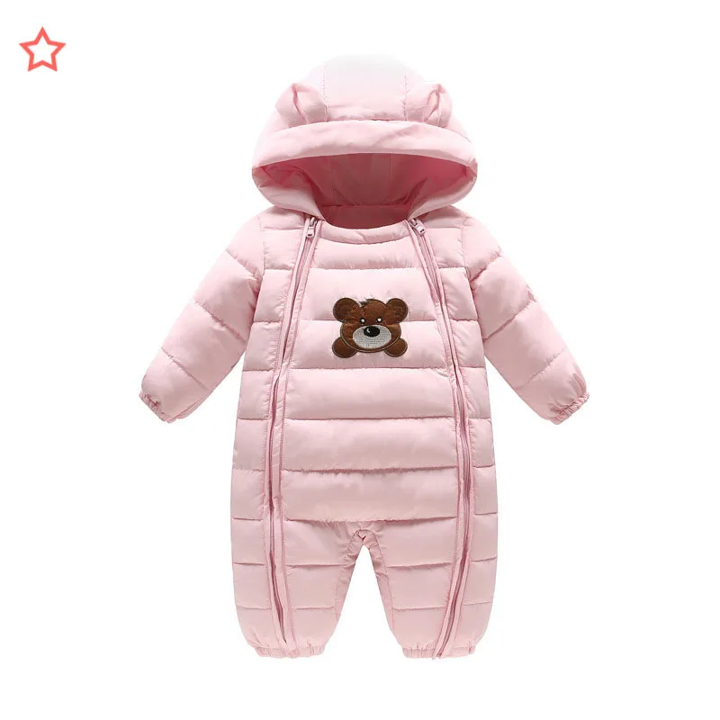 Beb/é Ropa de Invierno Mameluco con Capucha Traje de Nieve Pelele Manga Larga Oso