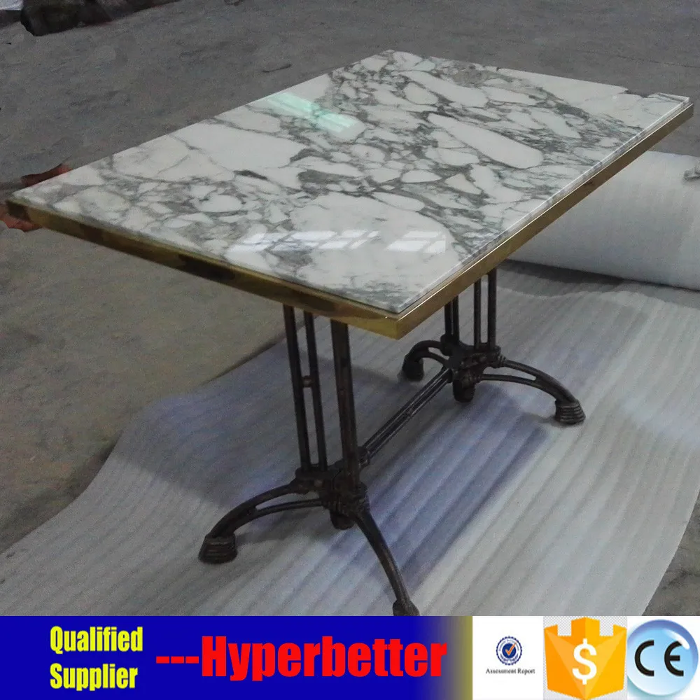 Luxury hotel Italian arabescato marble dining table