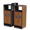 Plan Wooden Garbage Hanging Ashtray Holder Coffee Dust Trash Bin For Park School