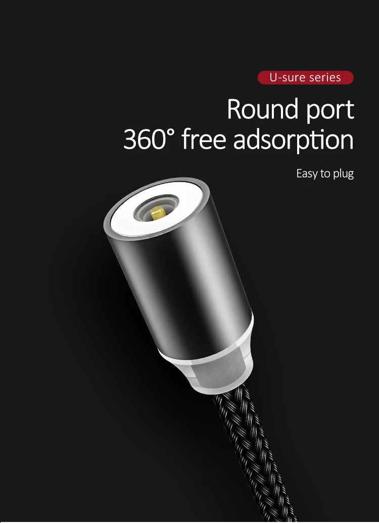 USAMS SJ292 Nylon Braided 2.1A fast charge Magnetic USB data transfer cable for iPhone