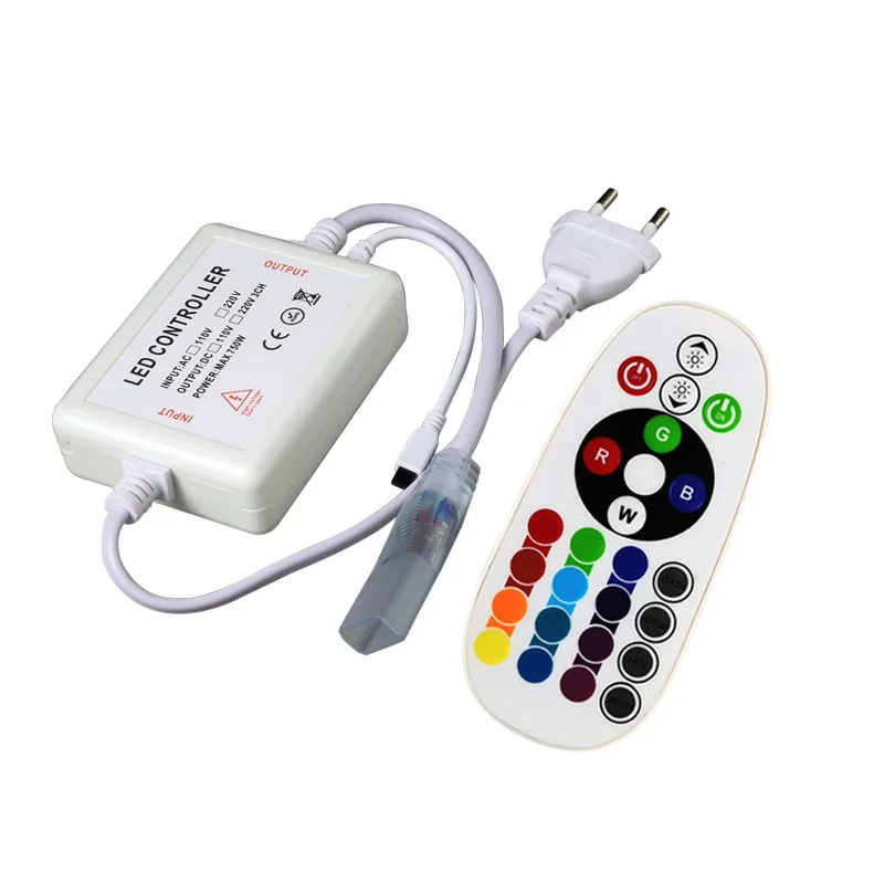 The factory wholesale AC 120V 110V 220V 230V high voltage Infrared remote control  LED RGB controller For 5050 3528 light strip