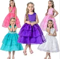 2016 New Summer Baby Girl s Wedding Bridal Bridesmaid Organza meninas vestir Children 3D Rose Petal