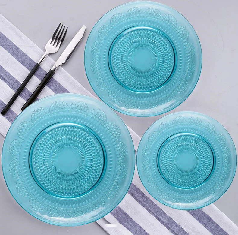 Different Sizes Glass Colored Dessert Plate For Party Buy Dessert