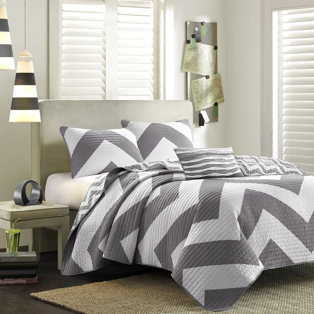 King Quilts And Coverlets Find Get Quotations Mi Zone Libra King Cal Quilt Bedding Set Grey Chevron