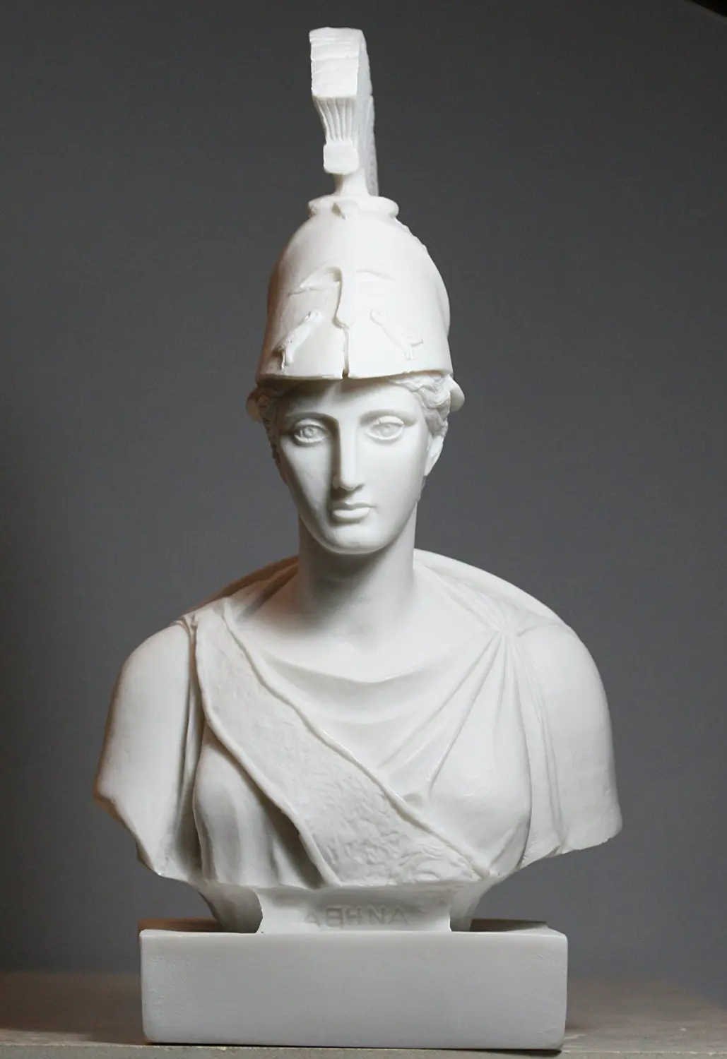 Buy Greek Roman Goddess Athena Minerva Bust Head Alabaster Statue ...