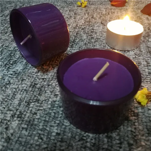 Decorative purple scented 1% lavender glass cup tealight candles