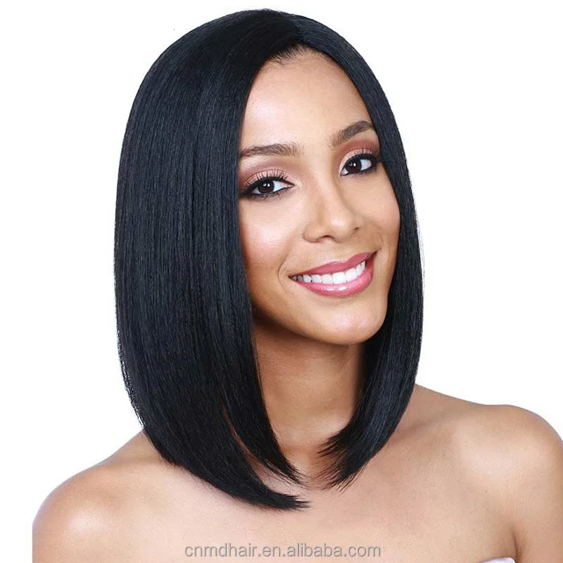 short black synthetic wig