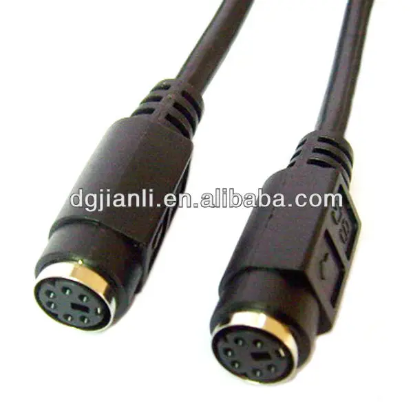 Mini Din 6 Pin Female To Female 15 Ft Black Cable Buy Black Mini Din Cable,15 Ft Mini Din