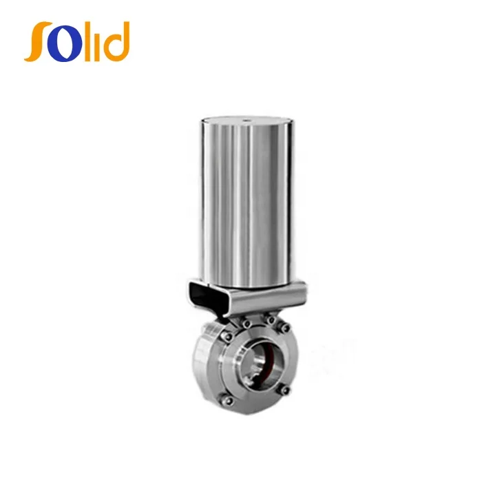 Stainless Steel Sanitary SS304/SS316 Butterfly Valve With Pneumatic Actuator