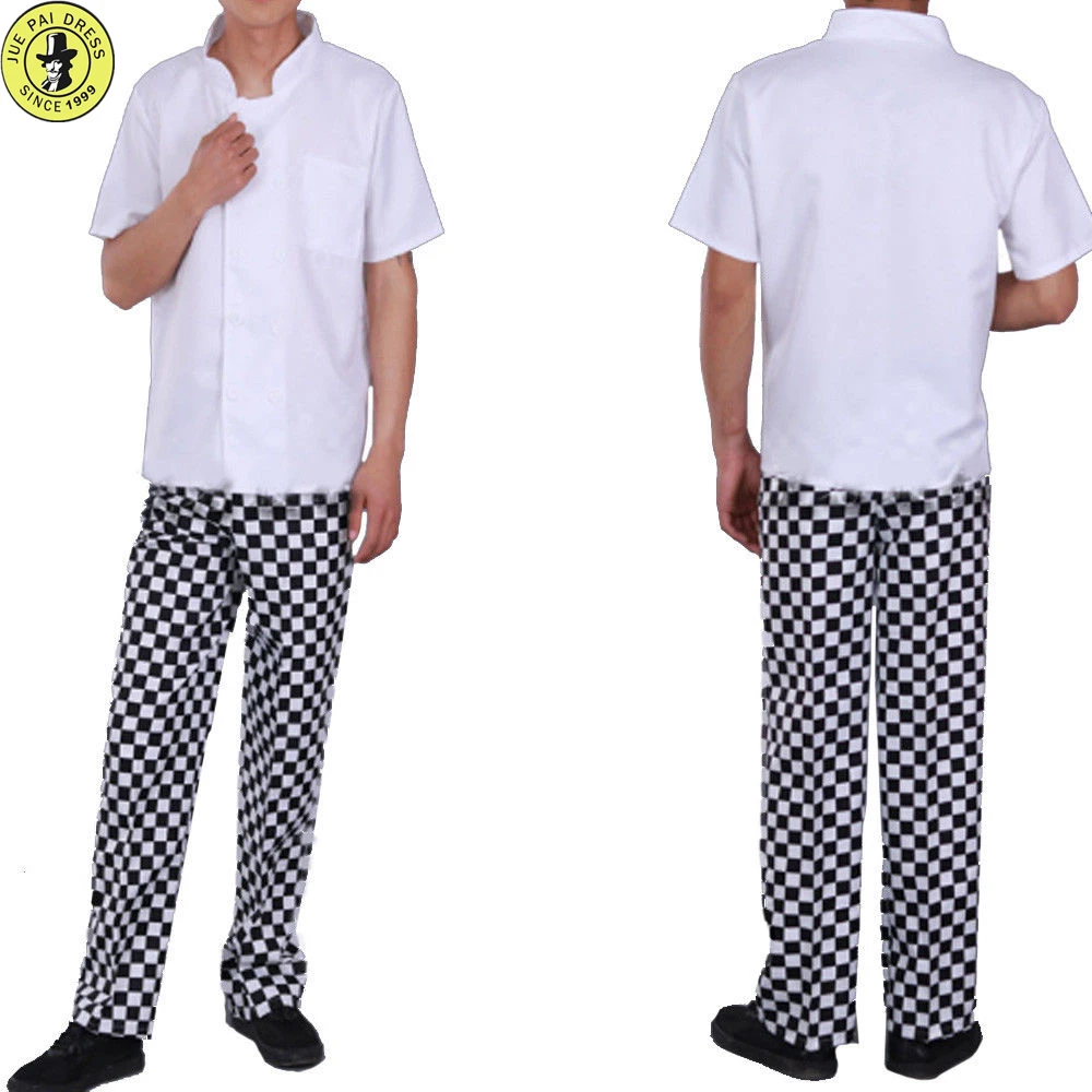 CHEF TROUSERS CHEF BLACK AND WHITE CHECK CHEF PANTS UNIFORM UNISEX 