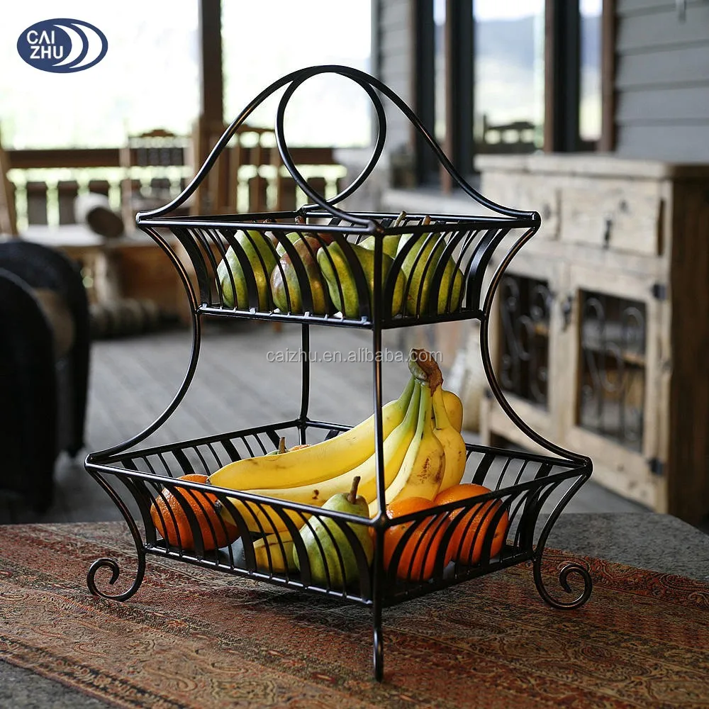 Metal Kitchen Decoration Storage Display Vegetable Fruit Baskets