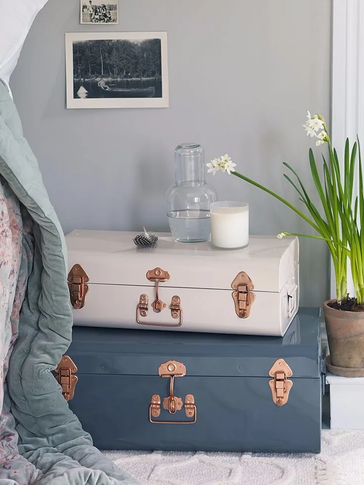 Small Galvanized Colorful Metal Trunk Box - Durable Storage