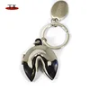 Souvenir Metal silver capsule can open fortune Cookie keychain
