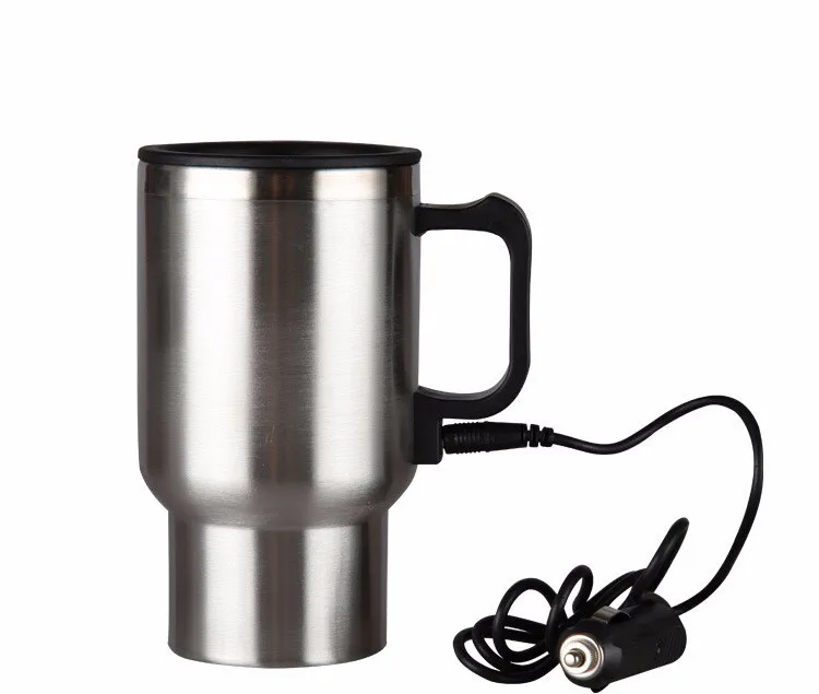 16oz Electric Heated Travel Coffee Cup Mug Car 12v Adapter Usb,Thermal