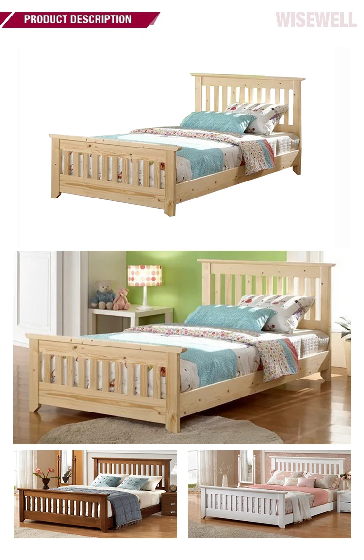 (WJZ-B95) pine wood modern adult single beds