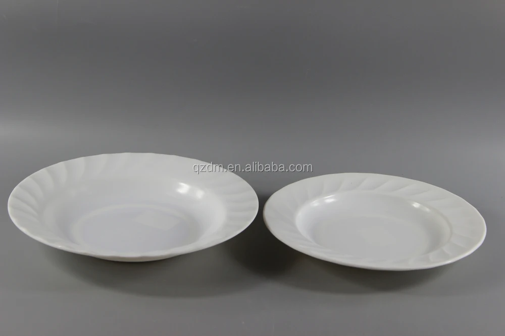 Wavy Edge Design Melamine Soup Plate Sets