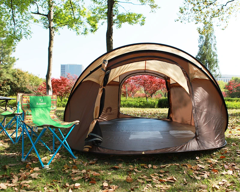 Tenda da campeggio di grandi dimensioni da esterno per 3-4 persone, apertura automatica a velocità pop-up, tenda da campeggio da spiaggia impermeabile antivento, ampio spazio