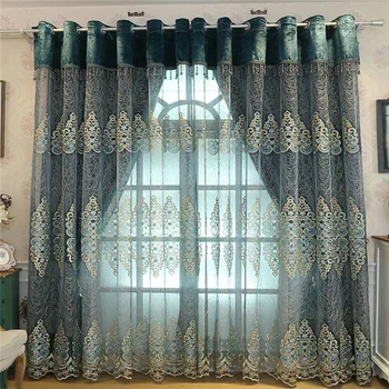 Custom High End Luxury European Curtains Screens Embroidery Gauze Custom High End Luxury European Curtains Screens Embroidery Gauze