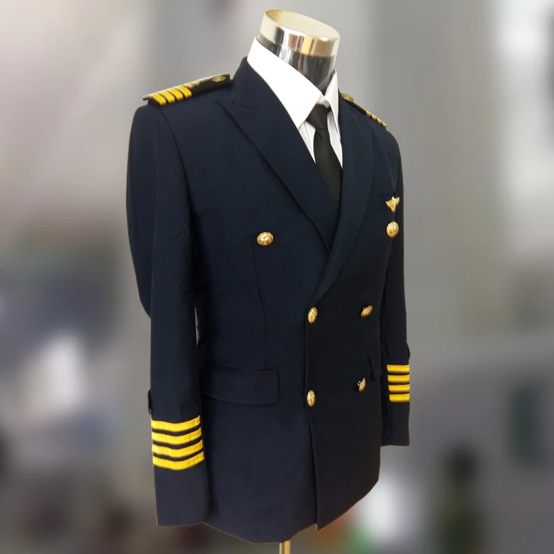 High Quality Long Sleeve Airline Pilot Military Uniform With Factory ...