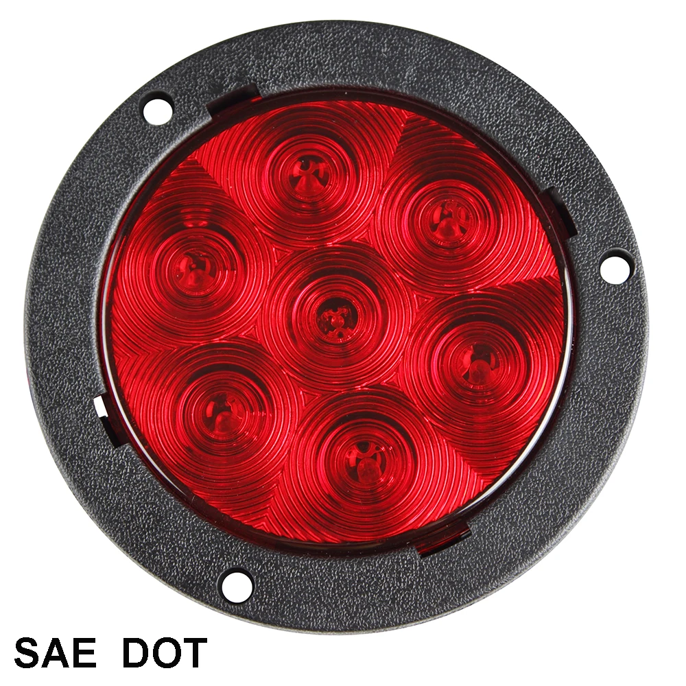 4 Inch Round Led Light Stop/tail/turn,Flange Mount Plain Flange Mount ...