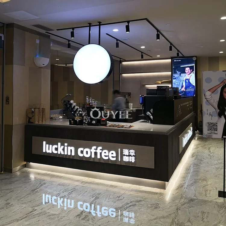 定制商业咖啡柜台家具现代食品/咖啡店柜台设计商场亭亭咖啡厅柜台