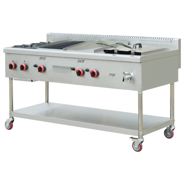 Multifunction 2 Burner Gas Range With Griddle & Lava Rock Grill Bn2t2