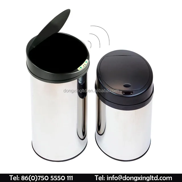 steel automatic touch free sensor trash can kitchen bin