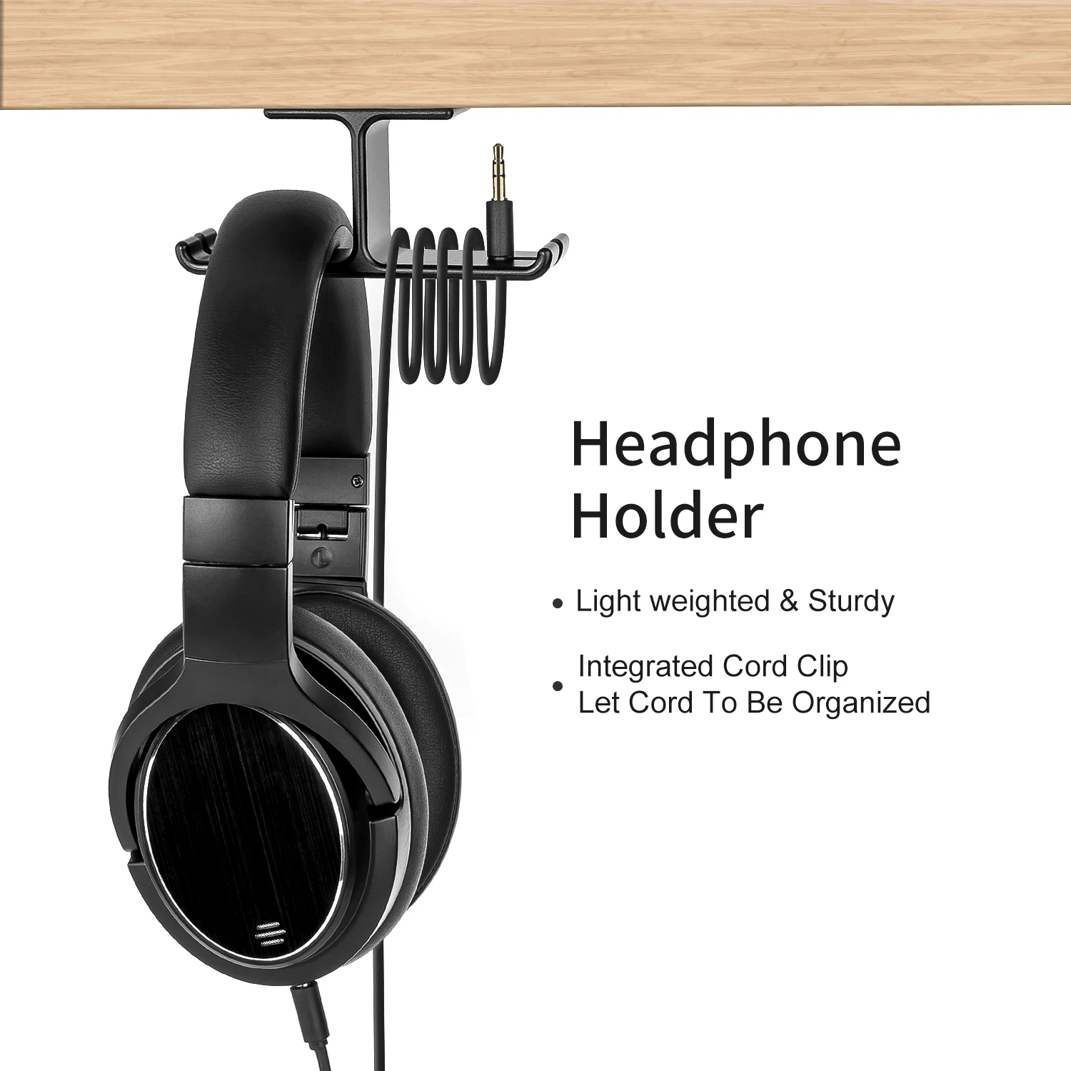 Dual Headphone Cabide Alumínio Headset Holder Wall Mount Cabo Clip Sob Mesa Gancho Suporte De Auscultadores Suporte De Auscultadores