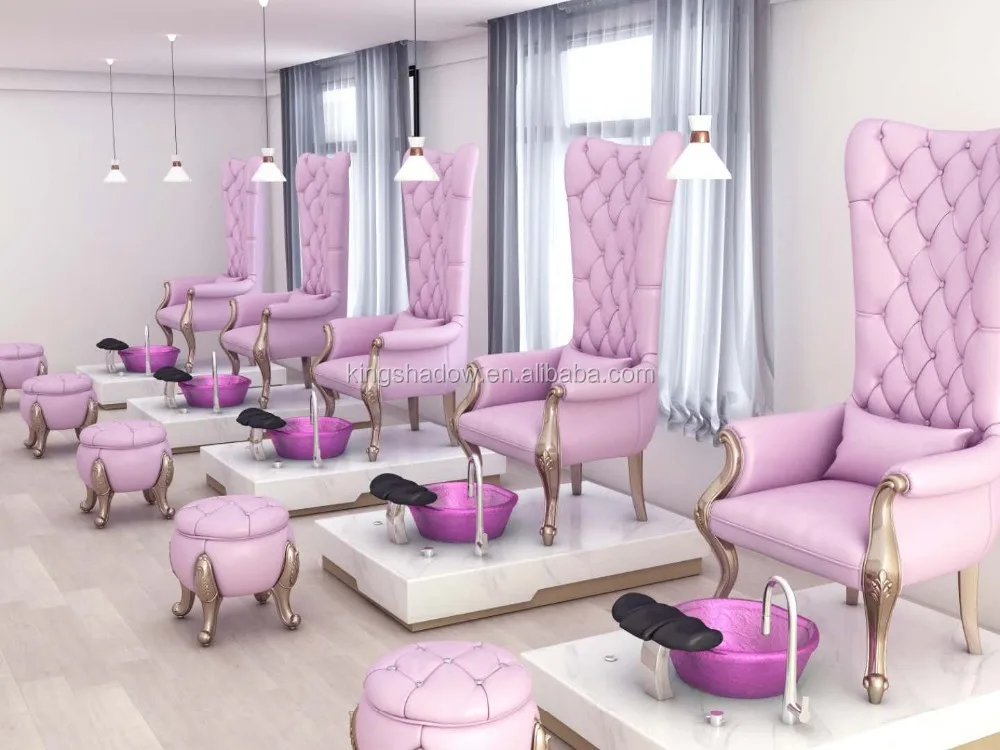 Best Selling Luxury Used Nail Salon Pink Throne Spa Pedicure Chair