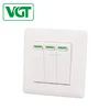 Long Electrical Wall Covering Switch 3Gang 1 Way Single Pole Switch 10A
