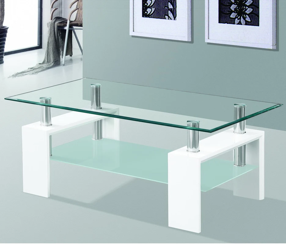 Hot Sale MDF Coffee Table With Tempered Glass On Top