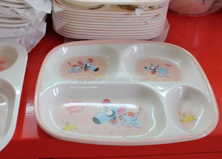 Kids 4 Divide Plastci four Dection Dinner Plate For Children