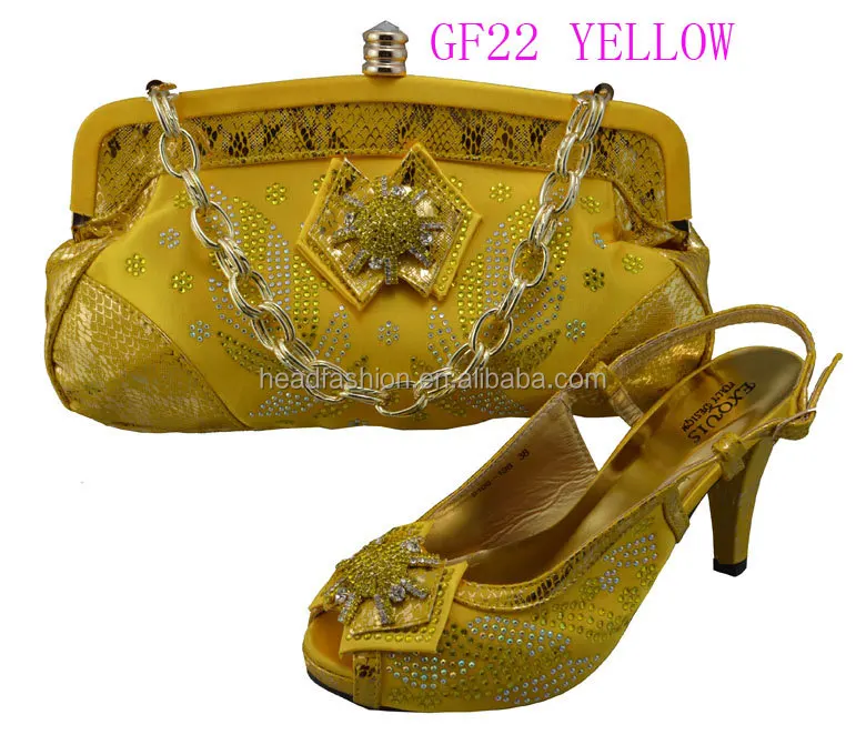 yellow shoes and bag