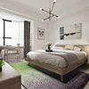 Green Wall To Wall Tufted Home Bedroom Carpet Polyester
