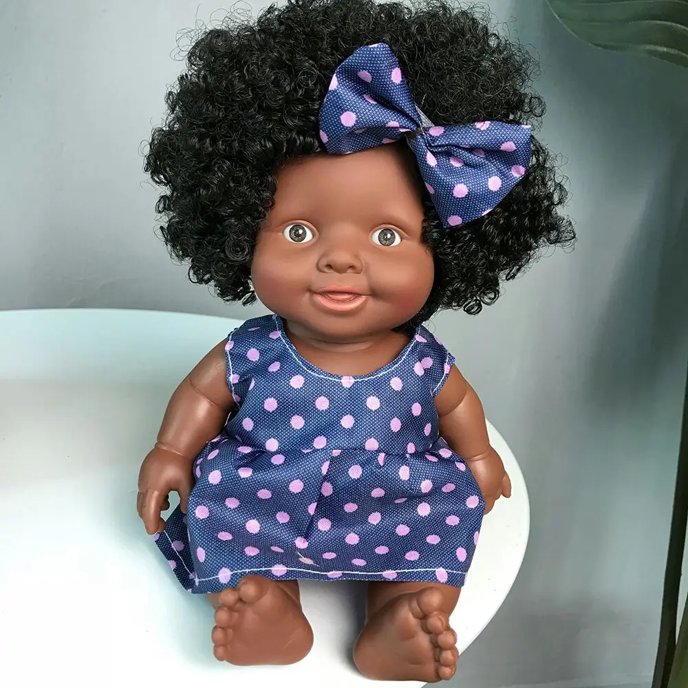5 African American Dolls With 8 Outfits - 11.5 Inch Brown Girl Dolls With Curly & Straight Hair