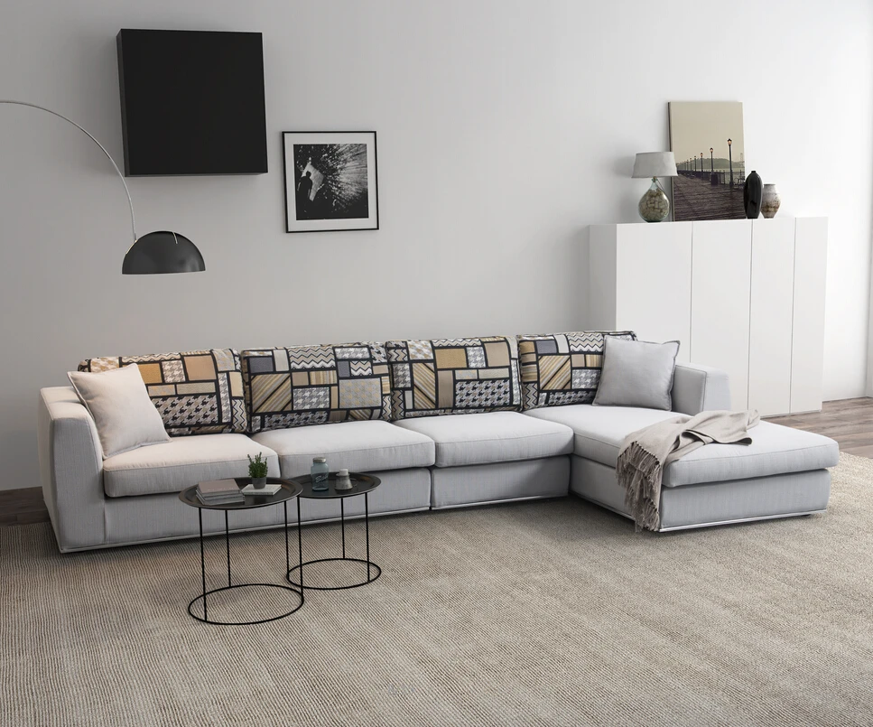 Modern Top Grade High Quality Fabric Floor Sofa Drawing