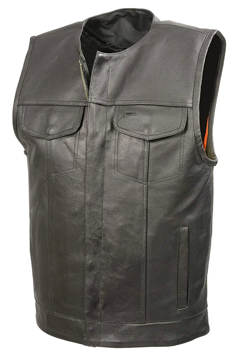 A/&H Apparel Mens Genuine Cowhide Leather Vest Biker Vest Concealed Carry Durable Vest 4X-Large