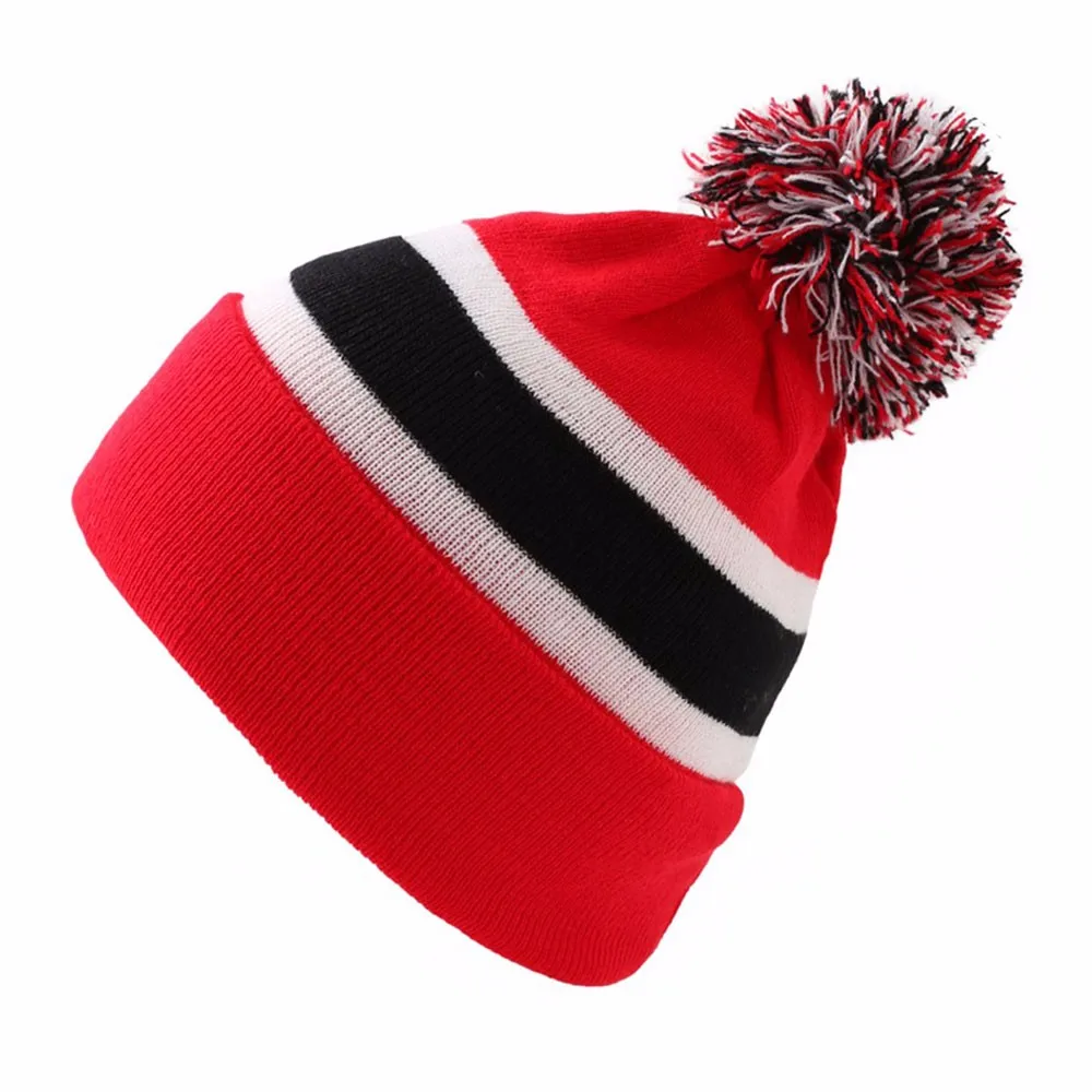 red and white striped beanie hat