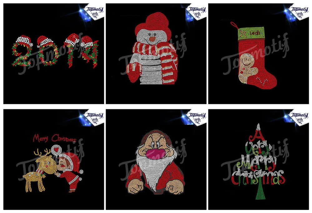 Wholesale My First Christmas Holiday Iron On Rhinestone Applique For