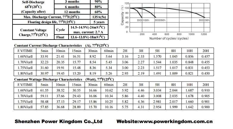 Power Kingdom deep cycle trolling motor battery wholesale-5