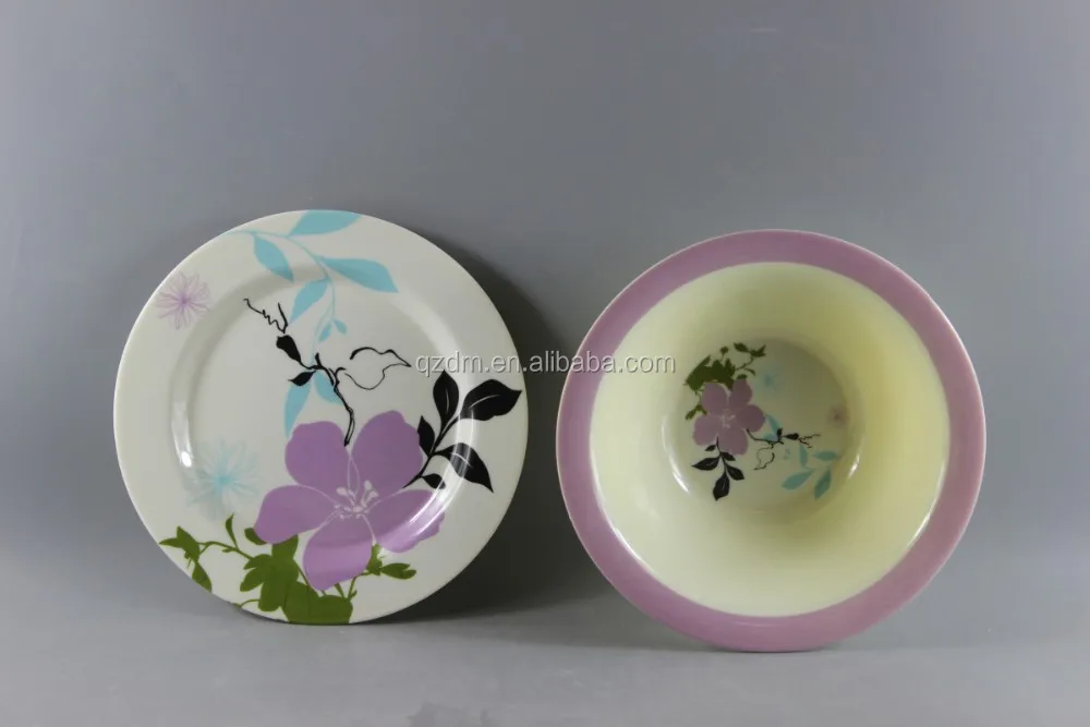Ivory Material Melamine Dinner Plate And Bowl Set