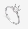 Wholesale Jewelry 18k Solid 0.5Ct 1Carat White Gold Semi Mount Setting Solitaire Diamond Engagement Ring
