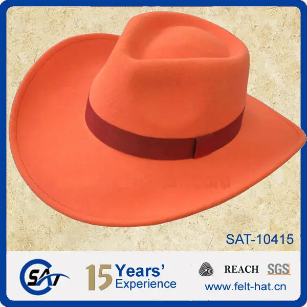 blaze orange felt hat