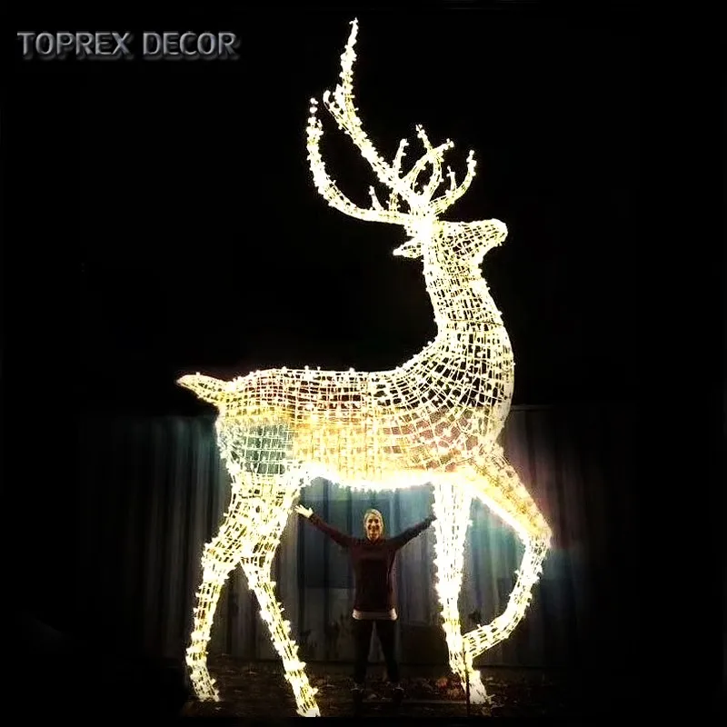 3d Large Outdoor Waterproof Led Deer Light Christmas Decoration